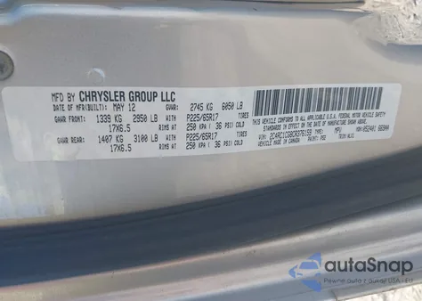 2012 Chrysler Town & Country Touring-L z USA, uszkodzony, nr VIN 2C4RC1CG8CR376159